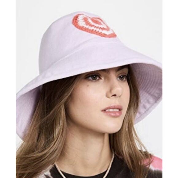 Kerri Rosenthal Terry Cloth Sunny Daze Bucket Hat lavender heart anthropologie main image 6